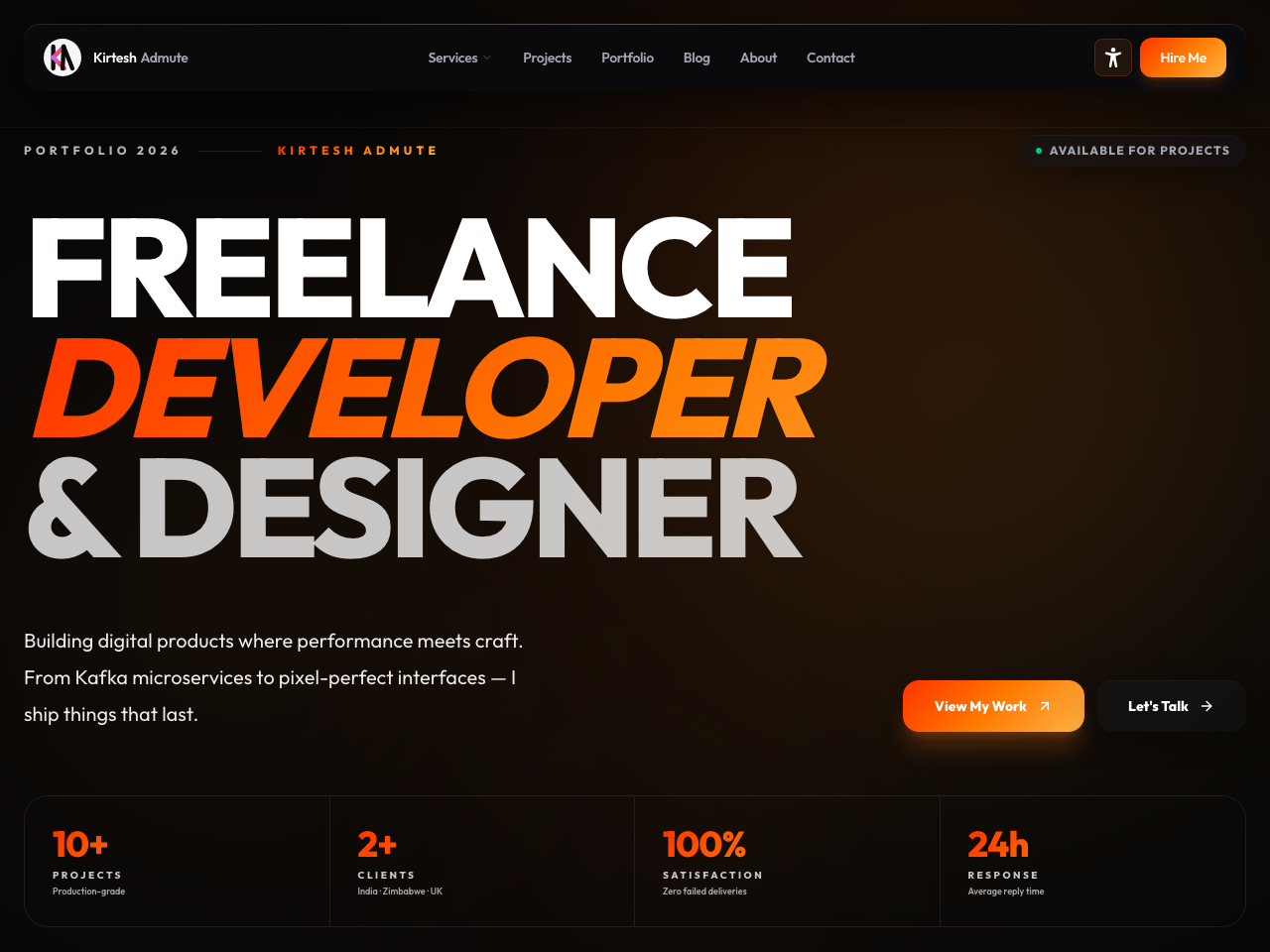 Kirtesh Admute — Freelance Developer & Designer